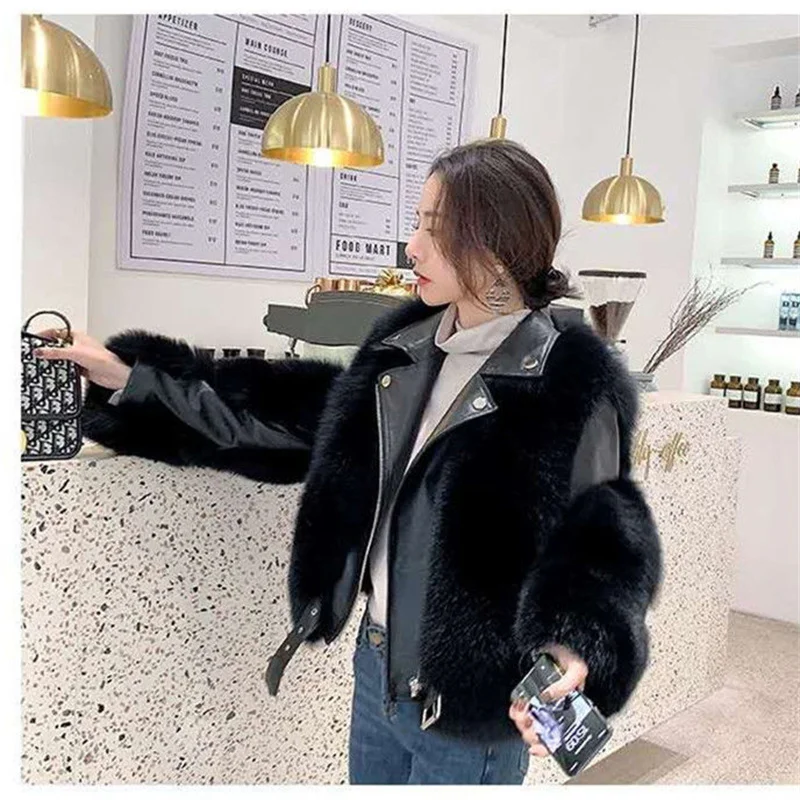 2023 Winter Temperament Women New Full-Skin Fur Coat With High Imitation Fox Fur For Female Slim Fur jacket In Online Celebrity