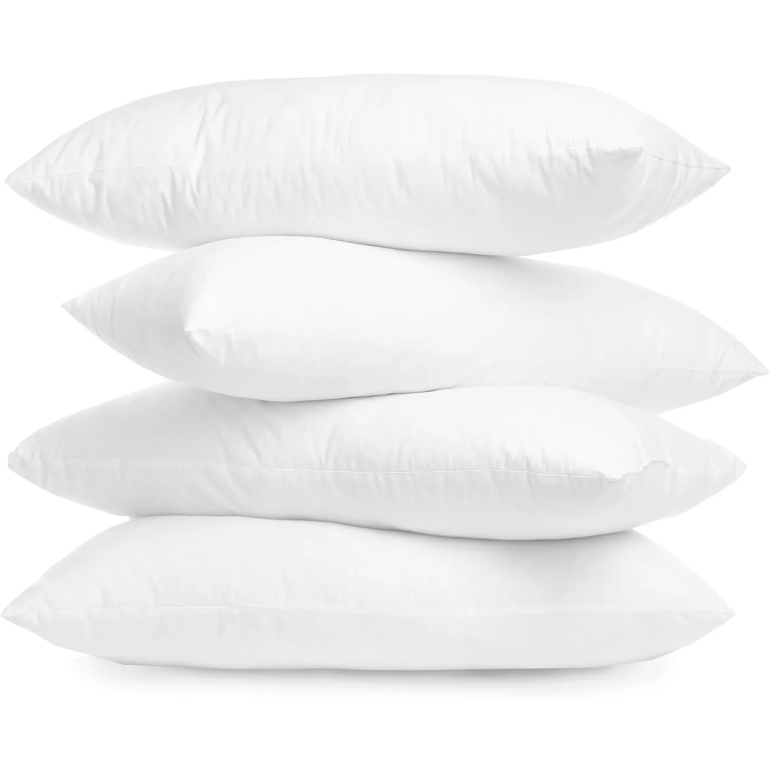 Shell Siliconized Fiber Filling Throw Inserts Sofa Bed and Couch Indoor Decorative Pillows, 12x20 Inch - 4 Pack,