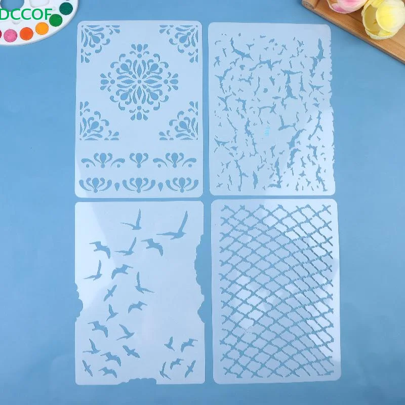 DIY Scrapbooking Reusable Bird Pattern Stencil Card Making & Crafts - Durable Plastic Spray Painting Templat