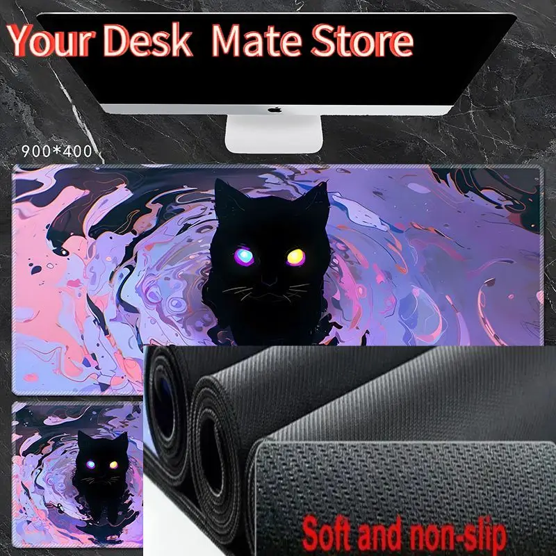 Cute Cat Mouse Pad Cute Household Game Notebook Keyboard Pad Thickened Simple INS Style Secure Grip Won’t Scratch Your Tabletop