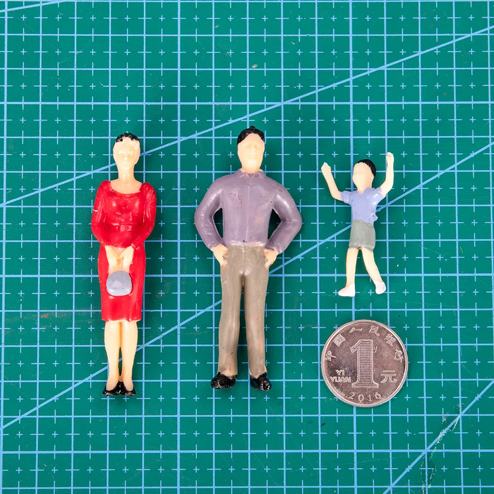 1:25 Scale Model People Miniature ABS Painted Plastic Figure Landscape Sand Table Layout Architectural for Diorama