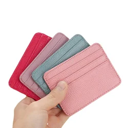 New Simple Multi-card Slot Genuine Leather Card Holder for Men Women Portable Mini Ultra-thin Coin Purse Driver License ID Bag