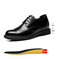 6/8cm Classic Mens Derby Shoes Platform Height Increase Men Dress Shoes Formal Suit Elevator Business Shoes Hot Sale