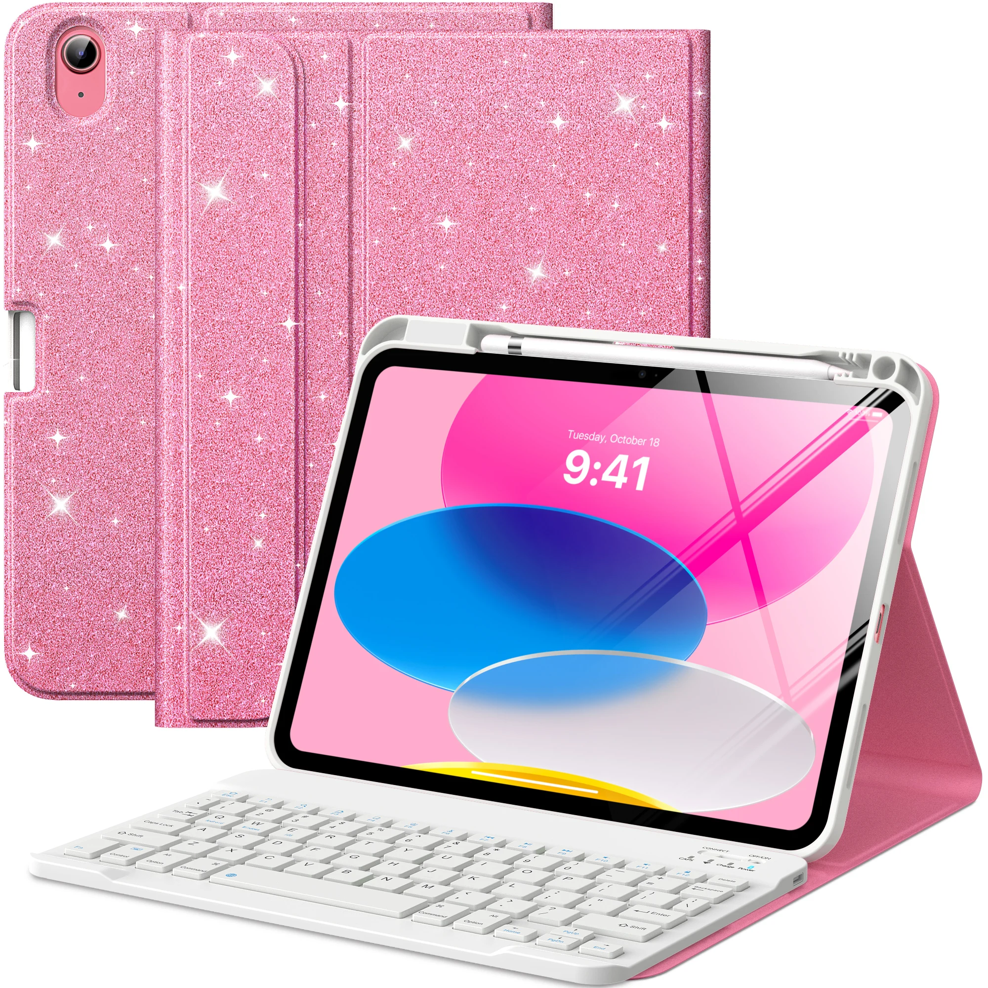 

Чехол MoKo для iPad (A16) 11-го поколения с клавиатурой 11 дюймов 2025, чехол для iPad 10-го поколения 10,9 дюйма с подставкой для карандашей