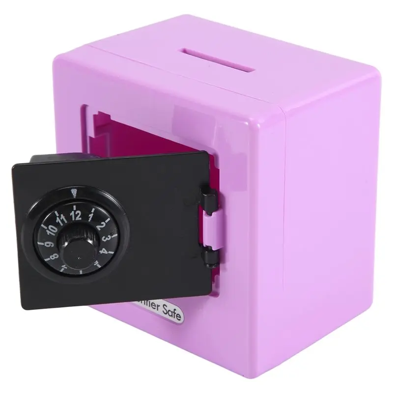 ABKS-ATM Rotating Password Bank Money Box Cash Coin Saving Boxes Simulation Bank Safe Deposit Children Jewelry Durable ,Purp
