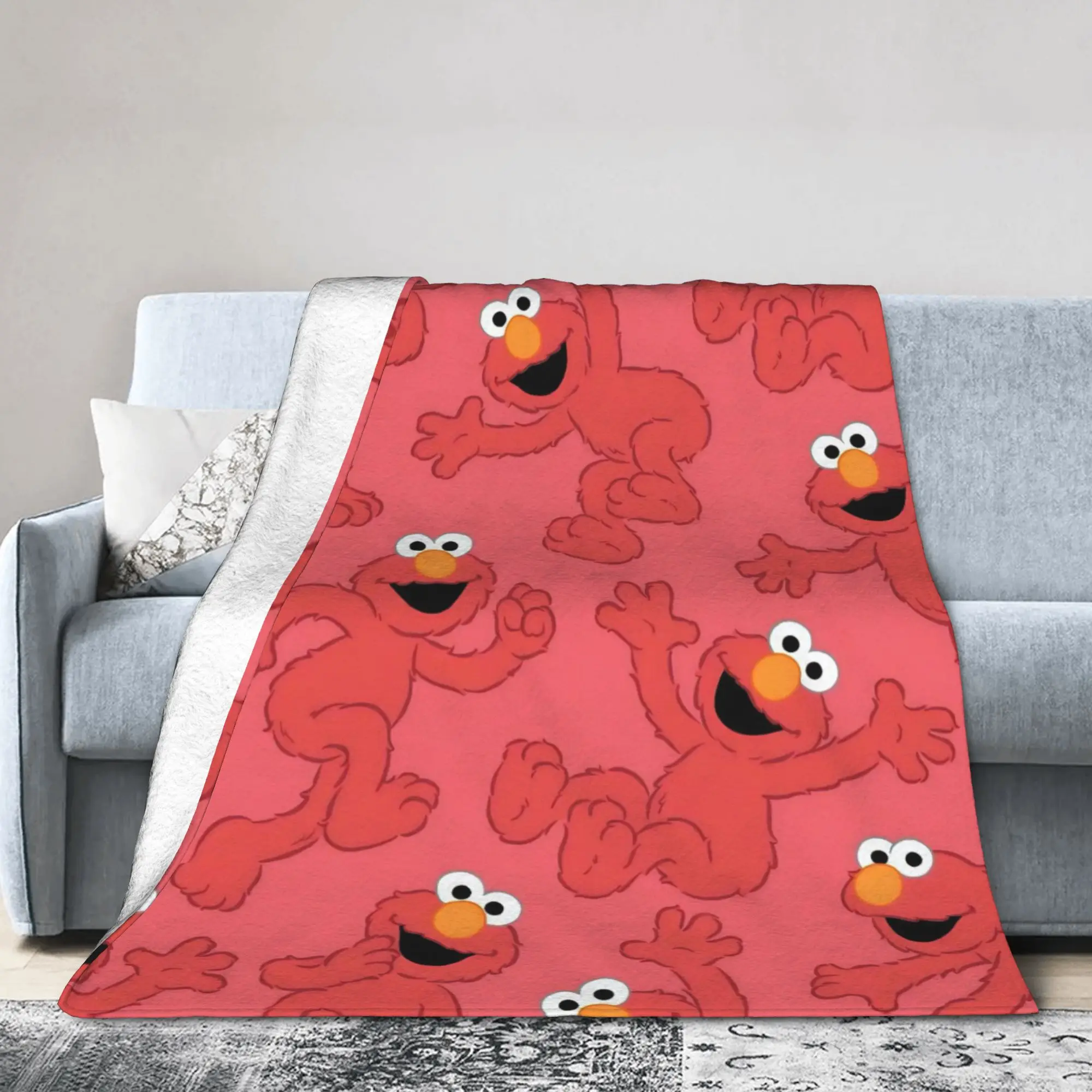 Sesames Streets Blanket Elmo Fleece Novelty Breathable Throw Blanket for Home Restaurant  Winter,