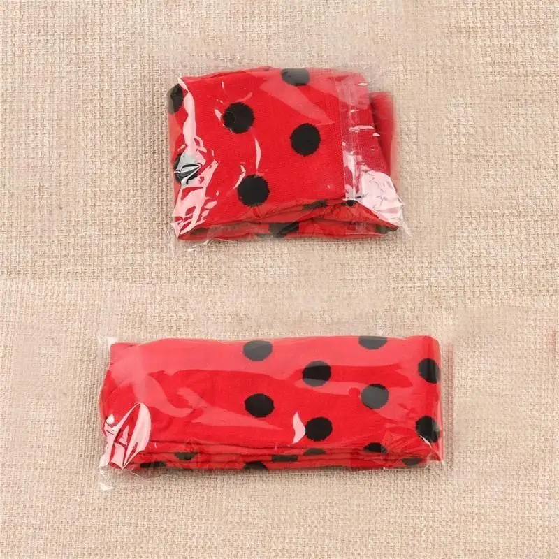 

L5YC Women Girl Insect Dots Print Over Knee Thigh High Socks Stockings and Arm Warmer Fingerless Gloves for Cosplay Costume