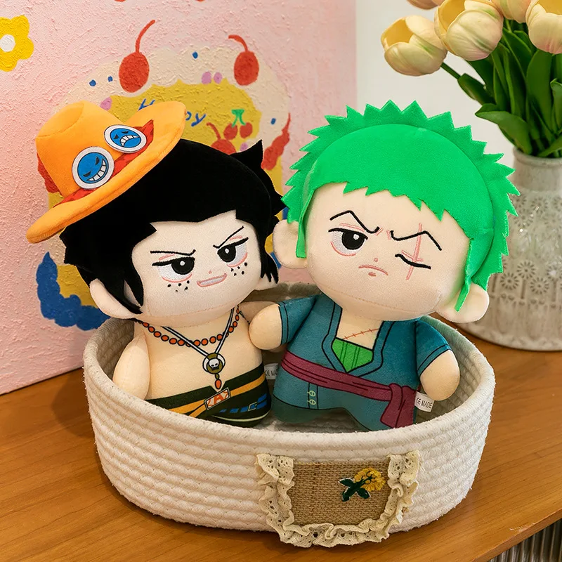 Kawaii Plüschtier One Piece Ruffy Ace Zoro Sanji Gefüllte Puppe Niedliche Anime Figur Kinder Geburtstagsgeschenk Plüschtier für Kinder