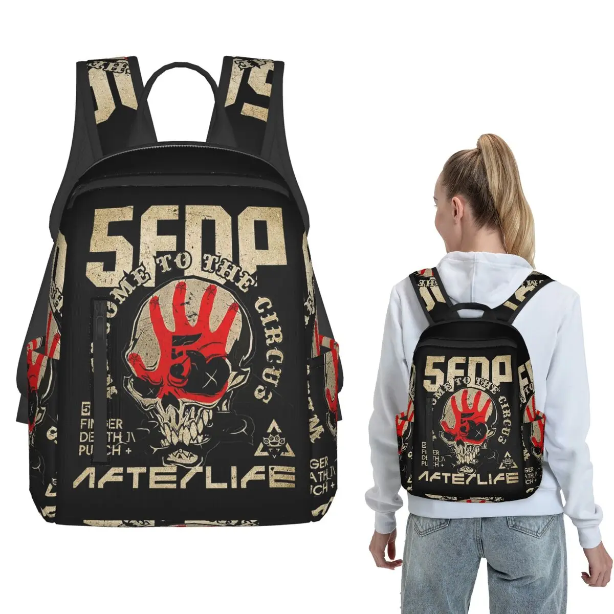 

Five Finger Vintage Punch VL12 Backpack Daypack Boys Girls BookBag School Bag Shoulder Bags for Men Women