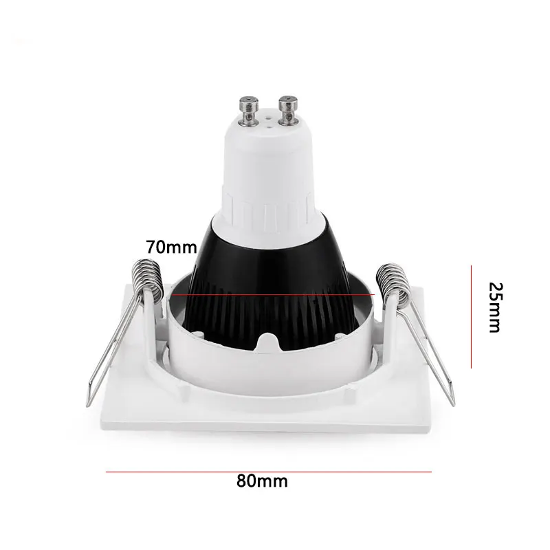 Recessed Downlights Frame Round Fixture Holders Adjustable Cutout 70mm for MR16 GU10 Bulb Holder Light