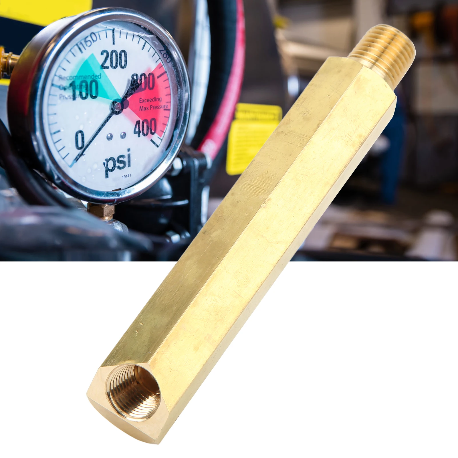 Oil Pressure Guage Extension 1/4in NPT 115mm Length Replacement for Ford 260 289 302 351 V8 Windsor Engine Guage Adapter
