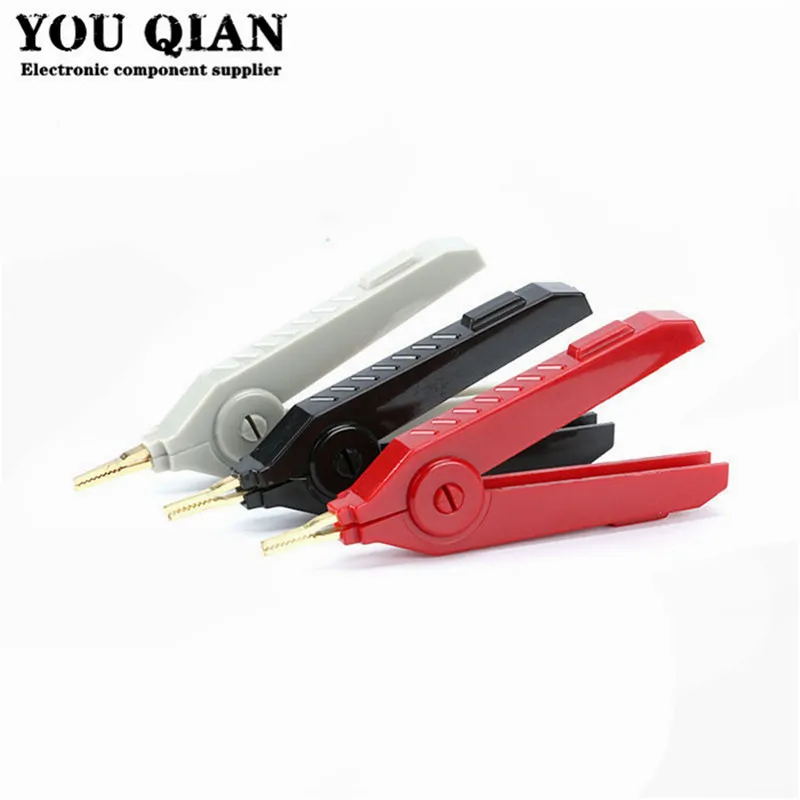 1PCS Alligator Clip 90mm Kelvin Copper Gold Plate Clip LCR Test Clip Grey/Black/Red For Precision Instruments