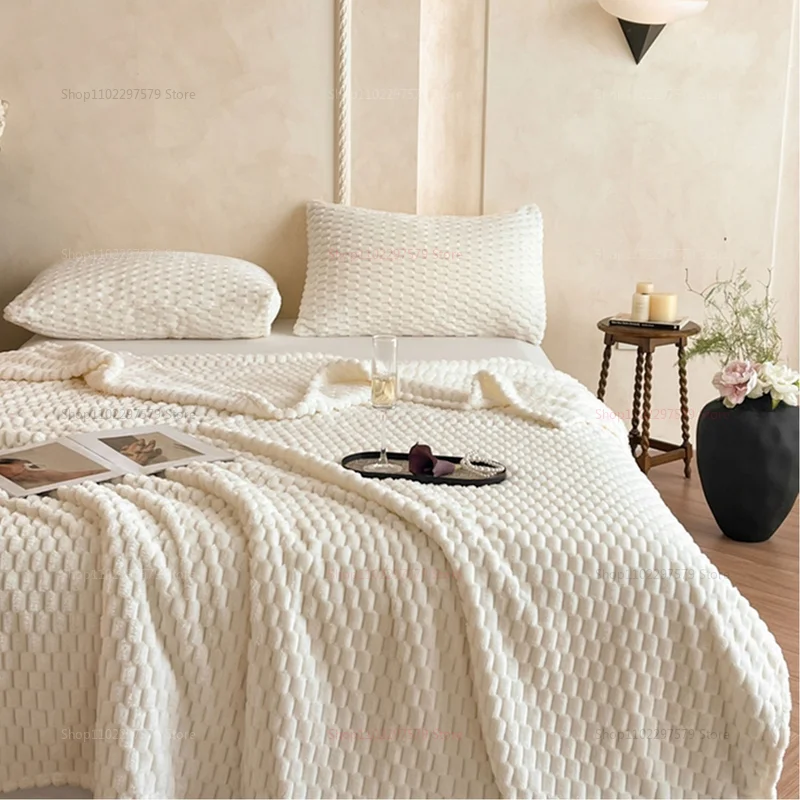 بطانية دافئة سميكة ناعمة لقيلولة المكتب - رمي الصوف المريح للأريكة والأريكة والسرير بطانية شتوية دافئة خفيفة الوزن للسفر للبالغين