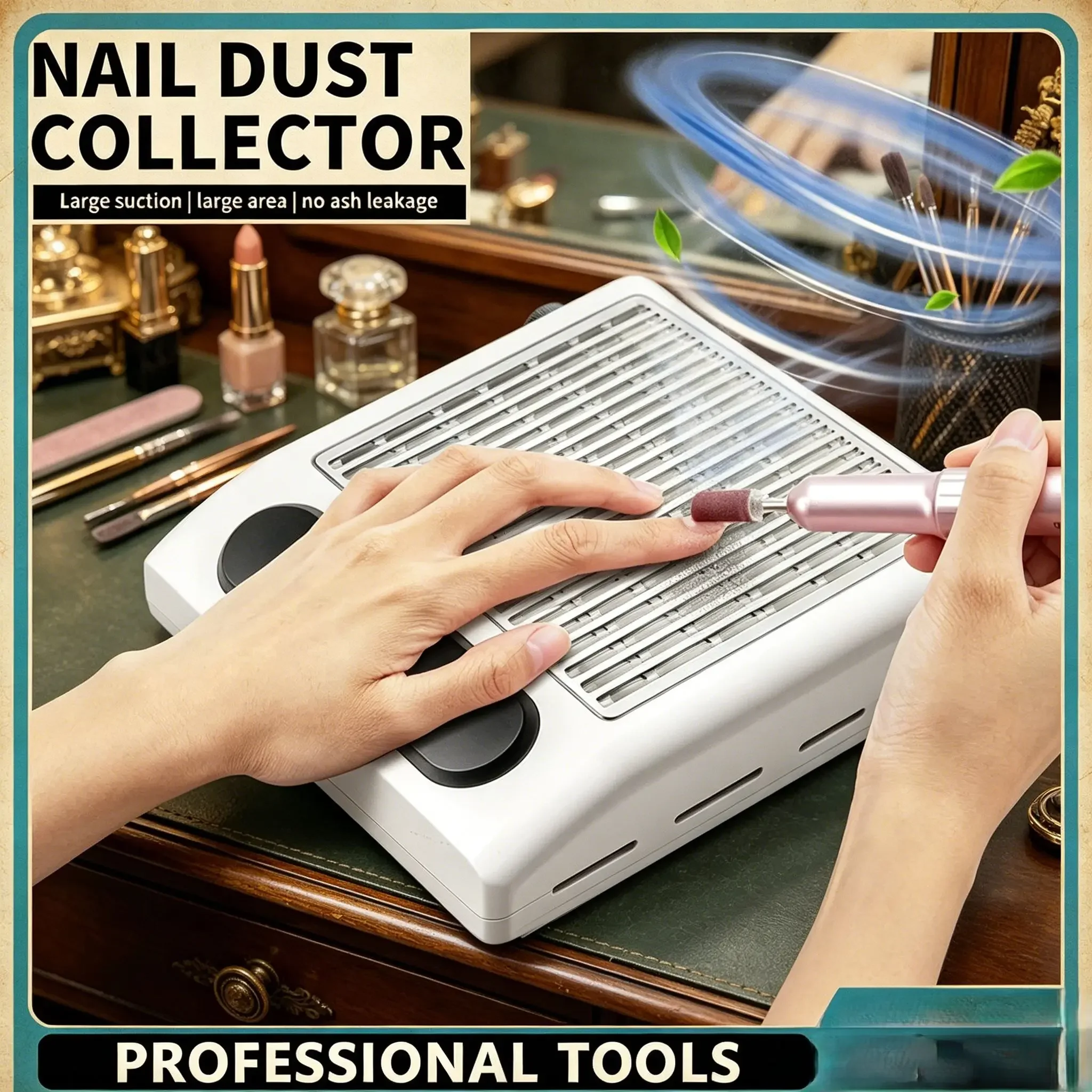 Low Noise Nail Dust Collector, Strong Suction Manicure Vacuum for Acrylic Nails Salon Use