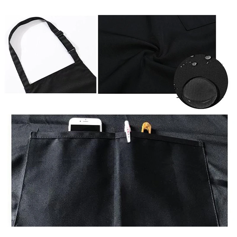 Регулируемый Кухонный Фартук для готовки унисекс, однотонный, для шеф-повара, официанта, барбекю, парикмахера, студийный фартук для красоты и ногтей