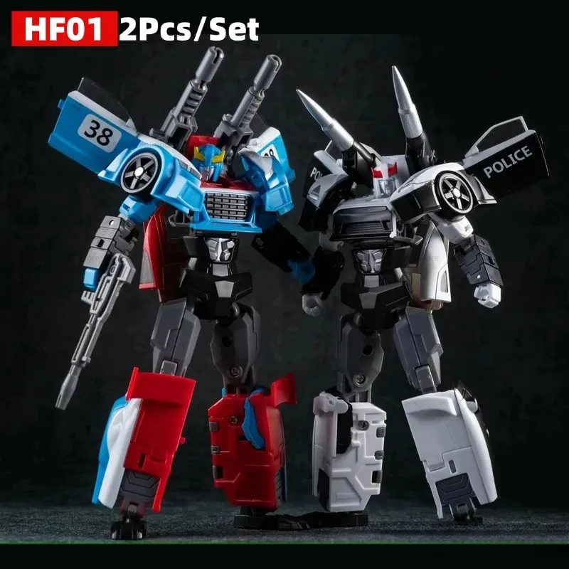 

2pcs/set TT HONGLI HF01 Smokescreen + Prowl G1 KO 14cm 5.5in Smokescreen Prowl Red Speed White Patrol Action Figure Robot