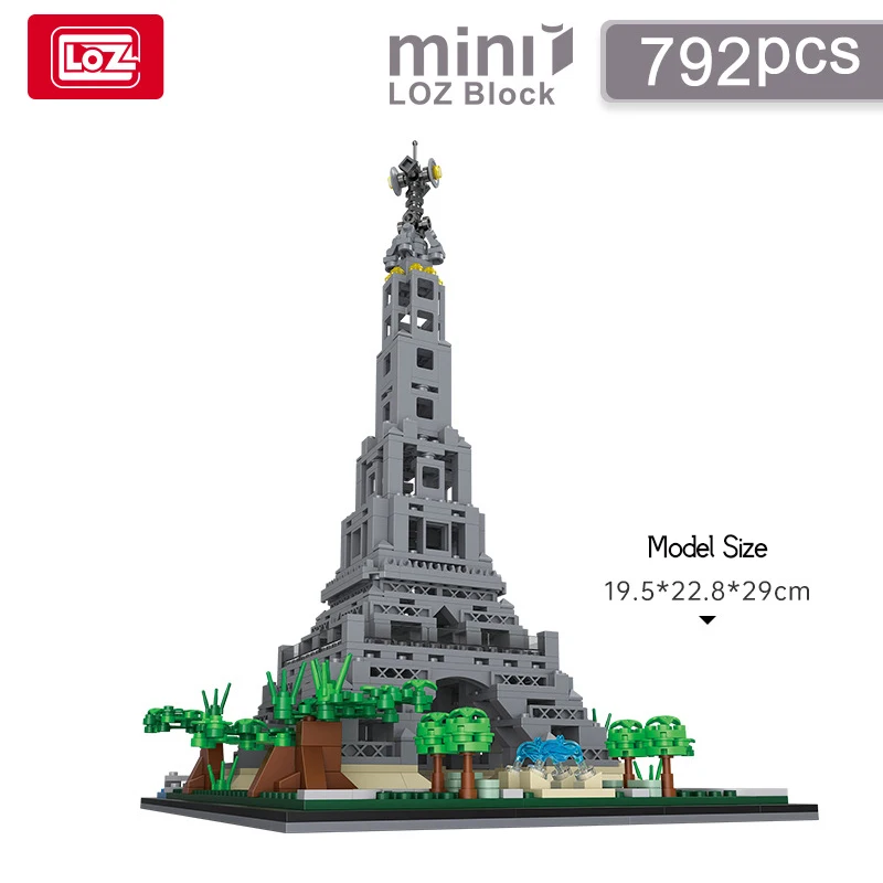 

2023 NEW Creative Pari Eiffel Tower Assembly Model LOZ MINI Building Block MOC Famous World Architecture Construction Brick Toys