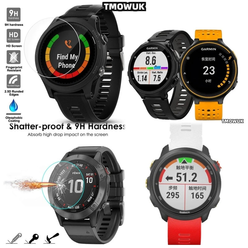 

For Garmin Forerunner 645 735 745 935 945 955 965 970 Fenix 7 7S 7X Pro Ultra - Thin Screen Protector 9H Anti - Scratch