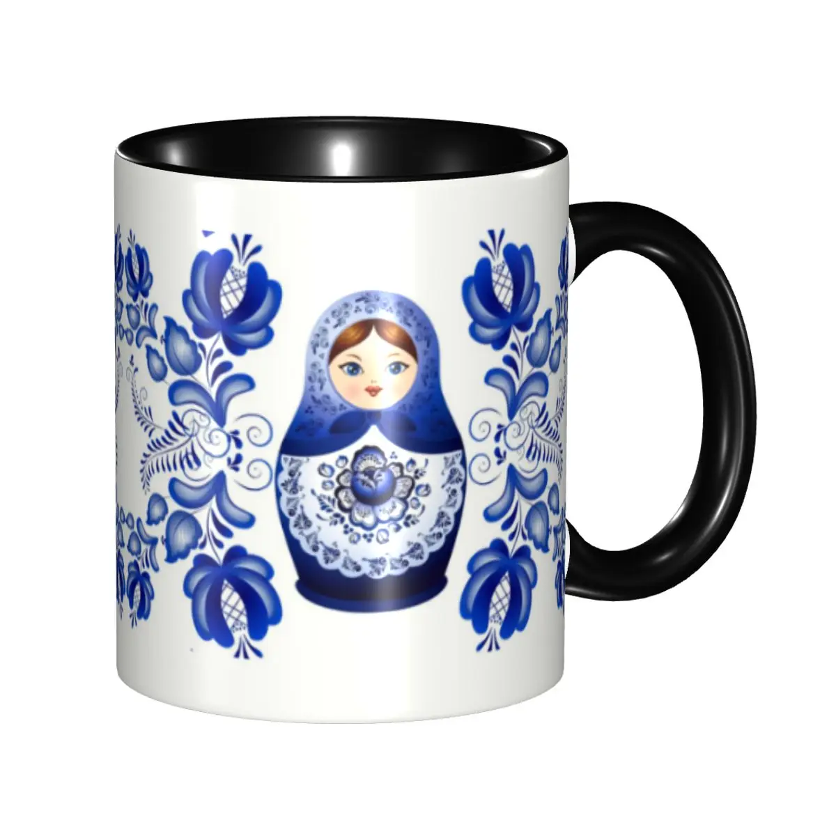 Matryoshka Doll Russia Coffee Mugs DIY Personalized Russian Folk Art Ceramic Mug Cup Creative Gift