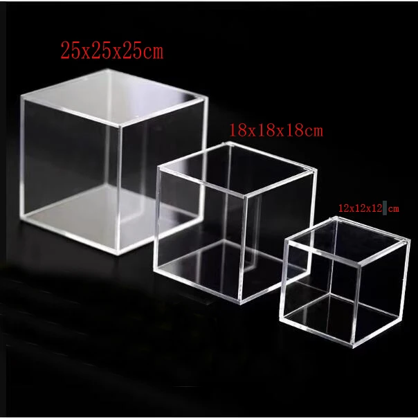 Imagem -04 - Assorted Tamanho Clear Acrílico Display Caixas Cube Stand Risers Acrílico Showcase Case For Collectibles Figuras Brinquedos