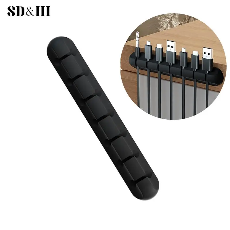 Cable Organizer Management Wire Holder Flexible USB Cable Winder Tidy Silicone Clips For Mouse Keyboard Earphone Protector
