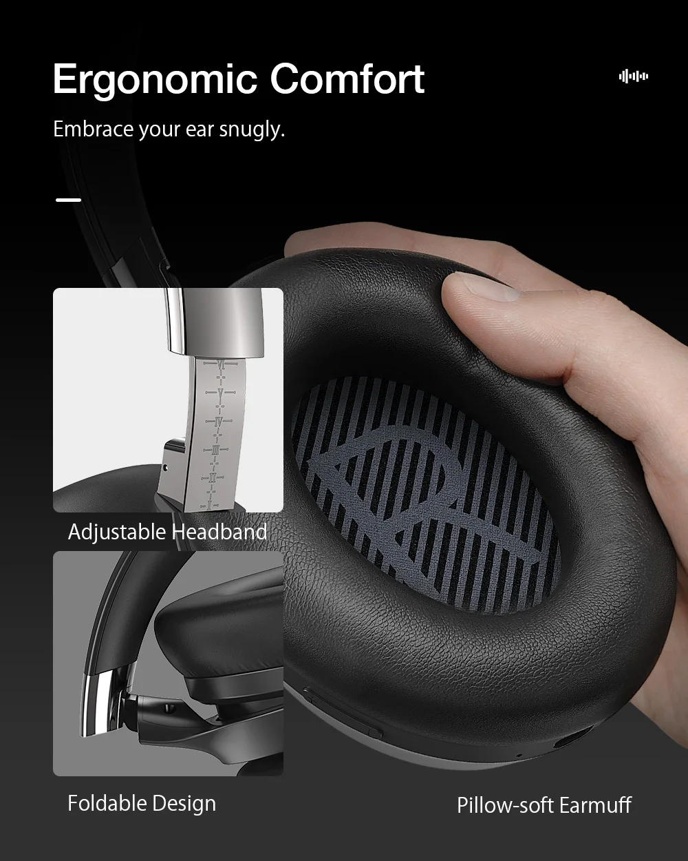 Bitzwolf BW-HP5 Lite سماعة رأس بخاصية البلوتوث ANC سماعة رأس مزدوجة نشطة إلغاء الضوضاء محركات مزدوجة 1000mAh AAC سماعات رأس لاسلكية #5