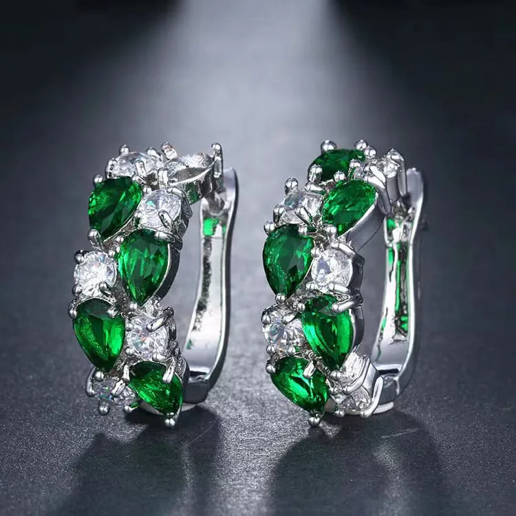European and American Style Luxury Multicolor Fashion Luxury Multicolor Crystal Earrings Attend Banquet Party Jewelry Wholesale