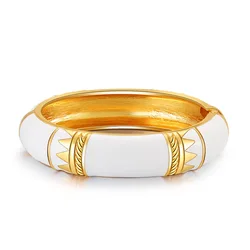 Luxury Charm Enamel Bracelet For Women Delicate Metal Vintage Bangles New Fashion Jewelry Gifts 2024