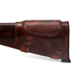 Tourbon Hunting Accessories Rifle Shotguns Butt Stock Cheek Rest Leather Gun Cover Insert Recoil Pad Protection Brown