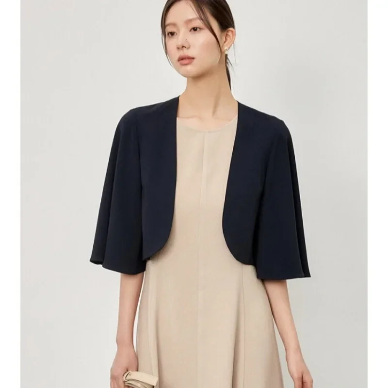 Women's Short Outer Wear Drapey Cool Feeling Coolness Small Cardigan Summer Thin Five-quarter Bell Sleeves