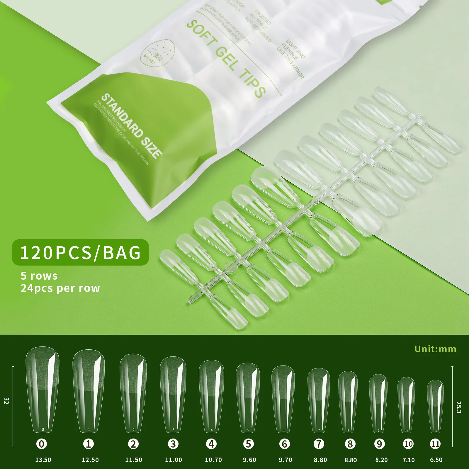 120 Stück ultradünne, weiche Gel-Spitzen, transparente, spurlose Press-On Coffin-Nägel für einen natürlichen Maniküre-Look – Detail 14