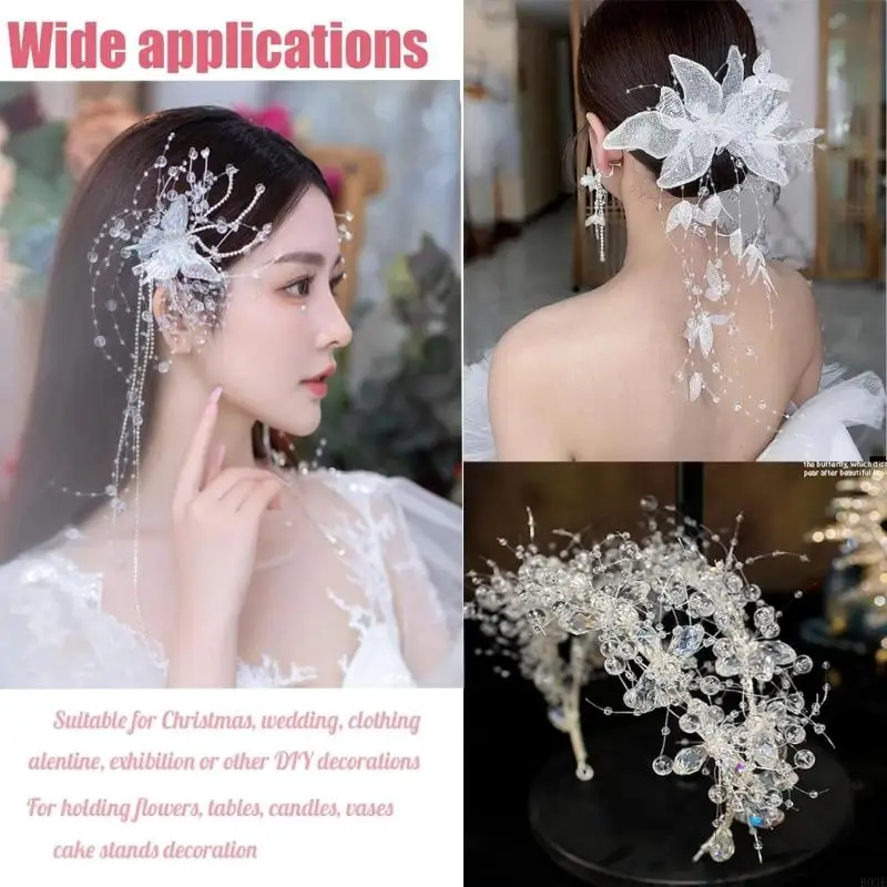 60 m Kunststoffperlenkette, künstlicher Perlenstrang für Scrapbooking, Blumenarrangement, handgefertigtes Kostüm, Nähen – Detail 10