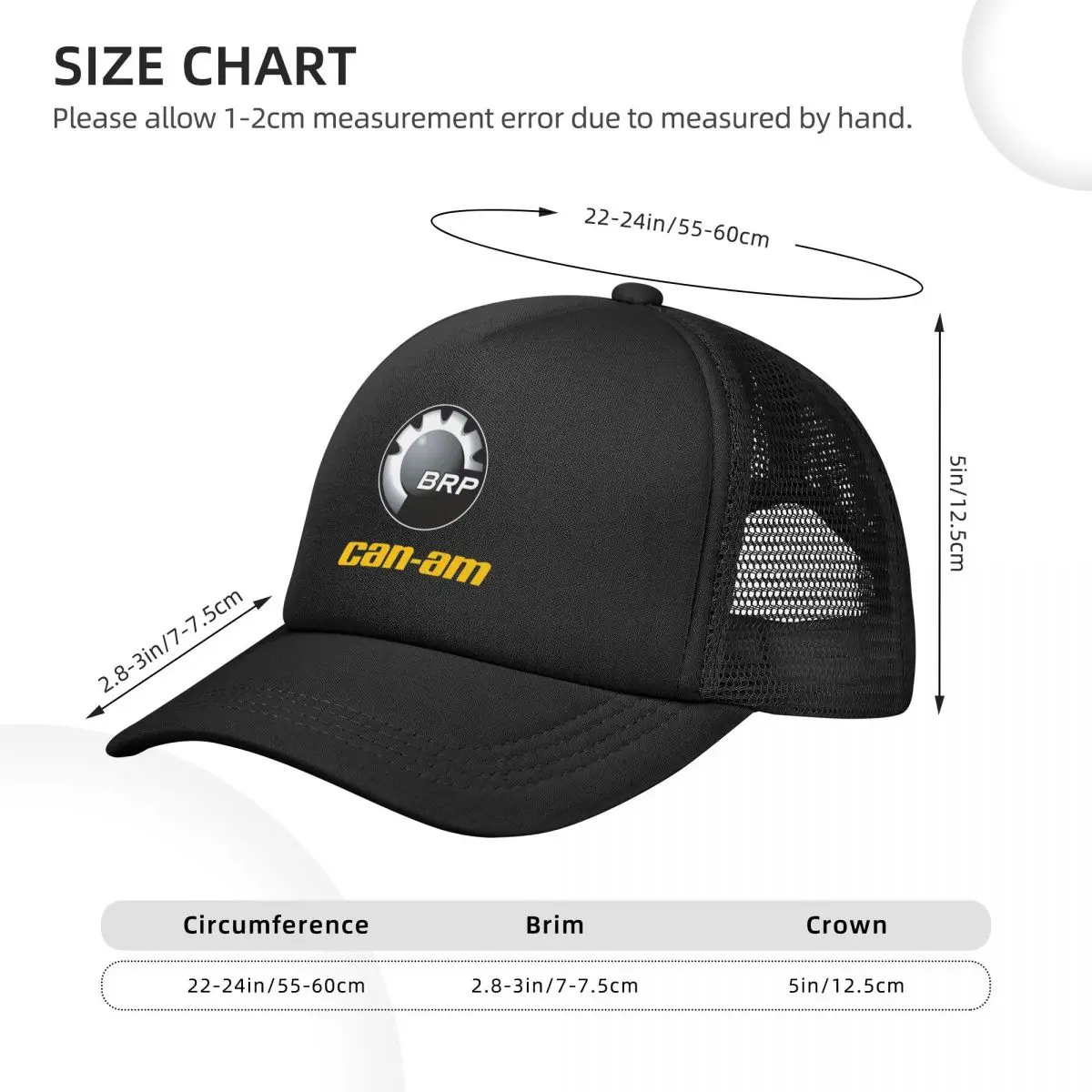 Can I Am Off-Road Or On-Road Mesh Baseball Caps Men Women Fashion Trucker Hat BRP ATV Logo Hat Adjustable Dad Hat High Quality