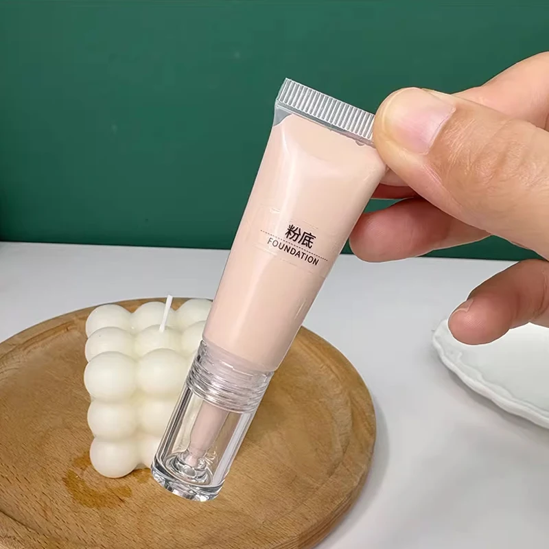 2PCS 10/15ml Refillable Empty Cosmetic Dropper Bottles Soft Tubes for Lotion, Sunscreen, Foundation, Essence