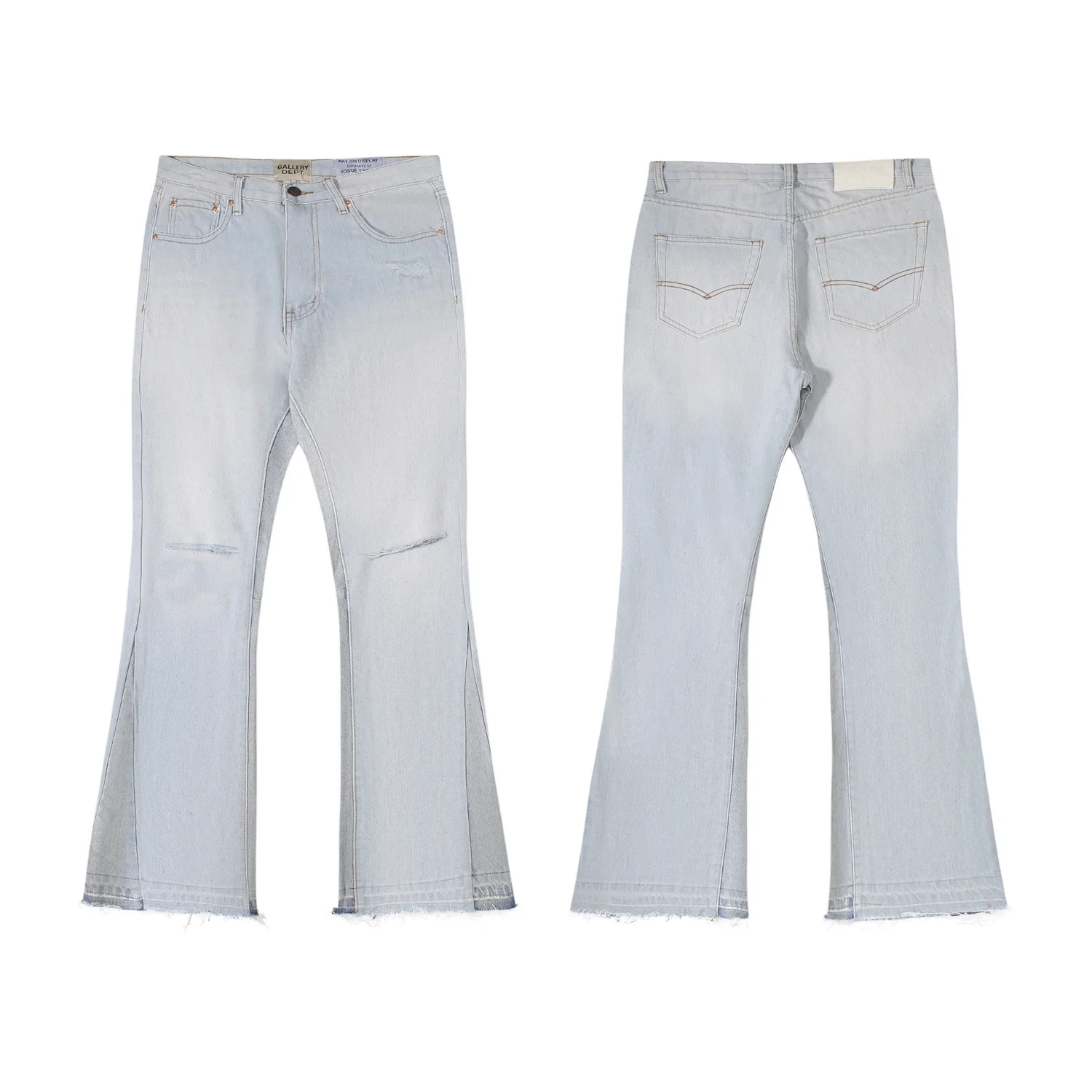 

Мужские джинсы-клеш из рваного денима в американском стиле, повседневные, износленные, 100% хлопок