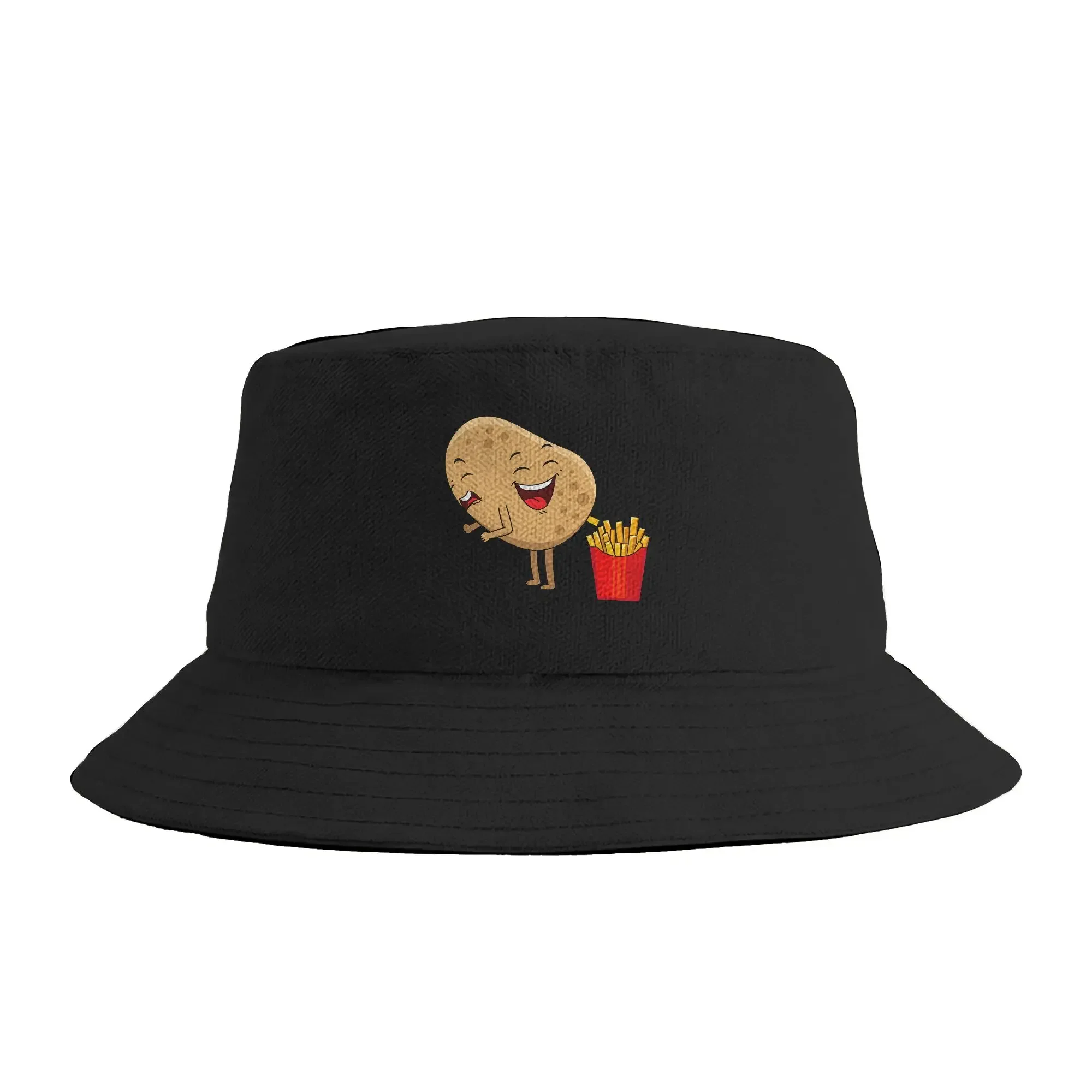 Funny Potato Farting French Fries Bucket Hat For Women Fisherman Hats Trendy Beach Travel Caps Soft Fold Outdoor Visor Hats