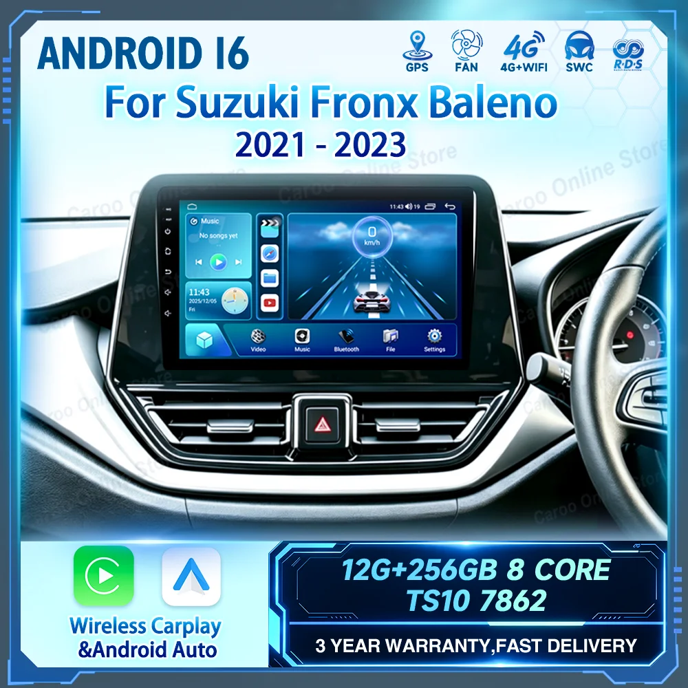 Android 16 Car Dvd For Suzuki Fronx Baleno 2021 2022 2023 Auto Radio Stereo Multimidia Player GPS Navigation Carplay Bluetooth