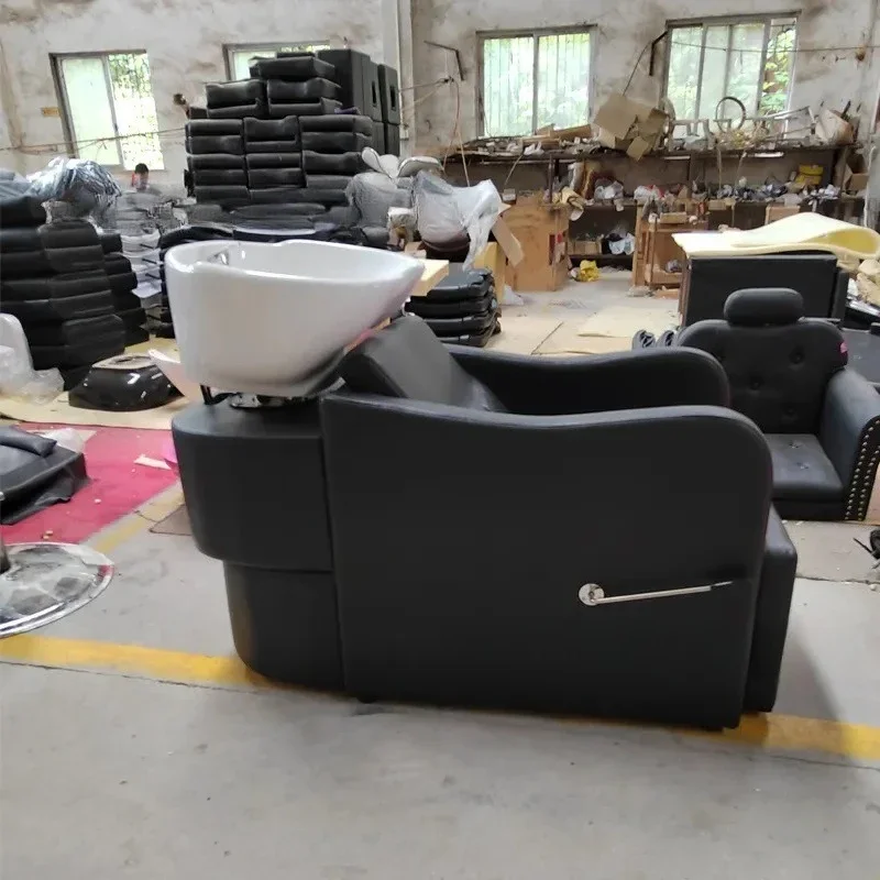 Hair salon shampoo bed hair salon special semi-reclining hair salon flush bed ceramic basin shampoo bed