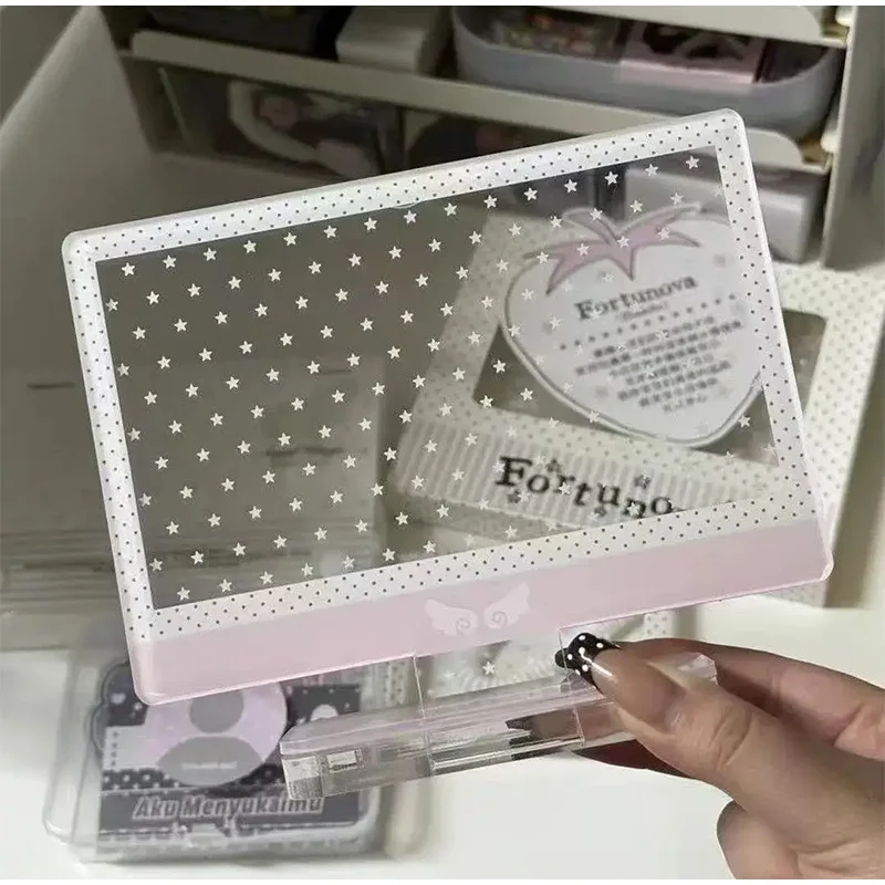 Acrylic Card Display Frame Korean-style Ins Polka Dot Photo Frame Card Holder Student Desktop Card Display Stand Storage Decor