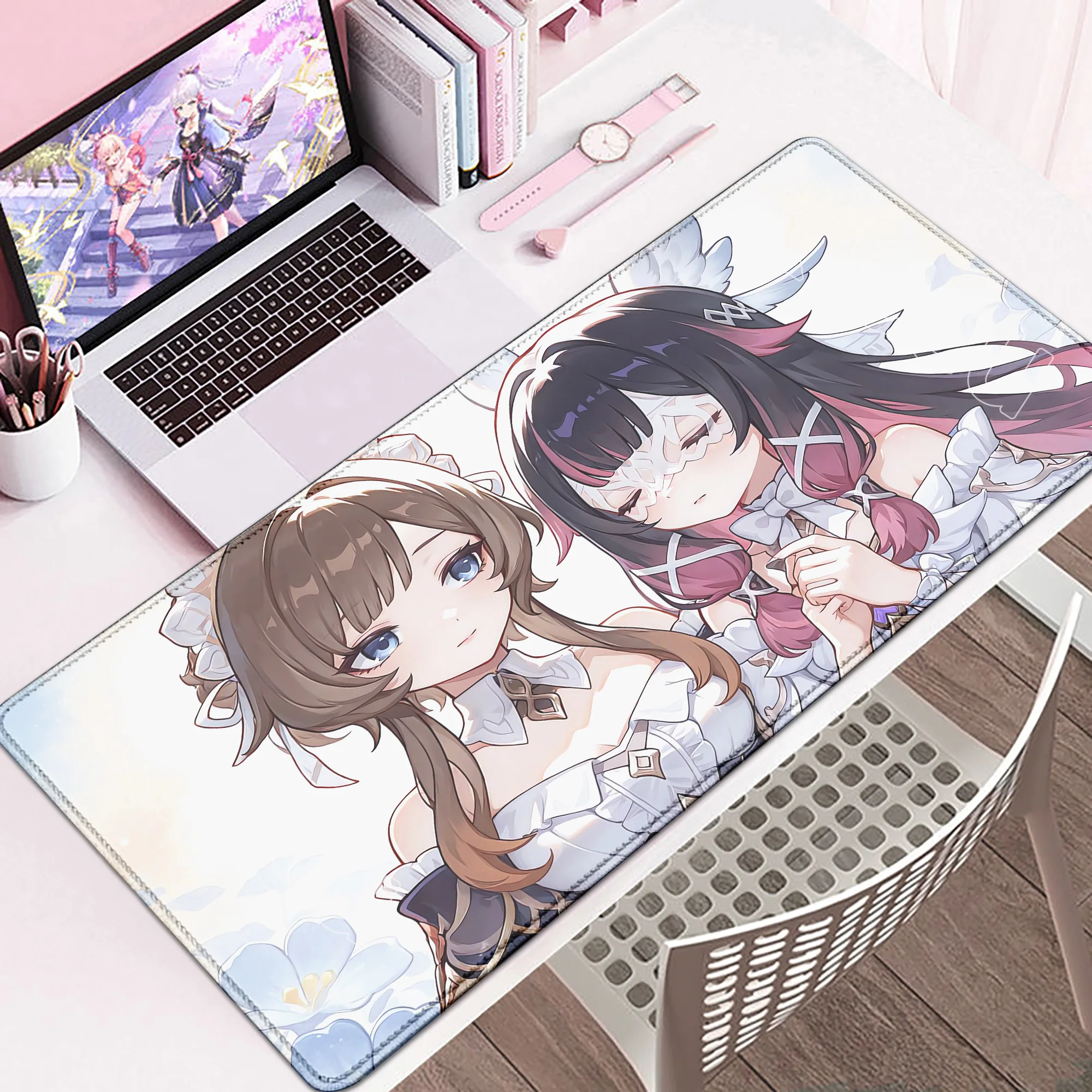 

Cute Columbina Mouse Pad Pc Gamer Desk Mats Genshin Impact Gaming Accessories Mausepad Keyboard Large Laptop Anime Girl Mousepad