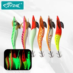ZYZHE  Squid Bait 2.5# 3.0# 3.5# 4.0# Luminous Octopus Hook Fake Shrimp Lures Simulation Sea Fishing Lure  Jigs Tackle