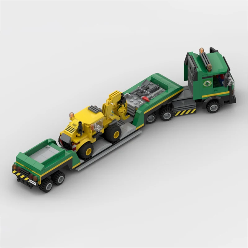 City Vehicle Series 6-wide Truck Trailer Building Blocks Model Bricks Display Collection Children\'s Toys Gifts 350PCS