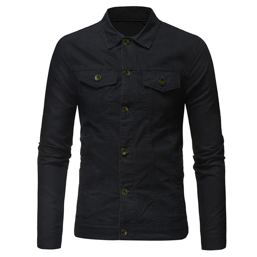 Men\'s Denim Shirt Spring Summer Men Pure Color Casual Slim Fit Shirts Thin Style Turn Down Collar Shirt