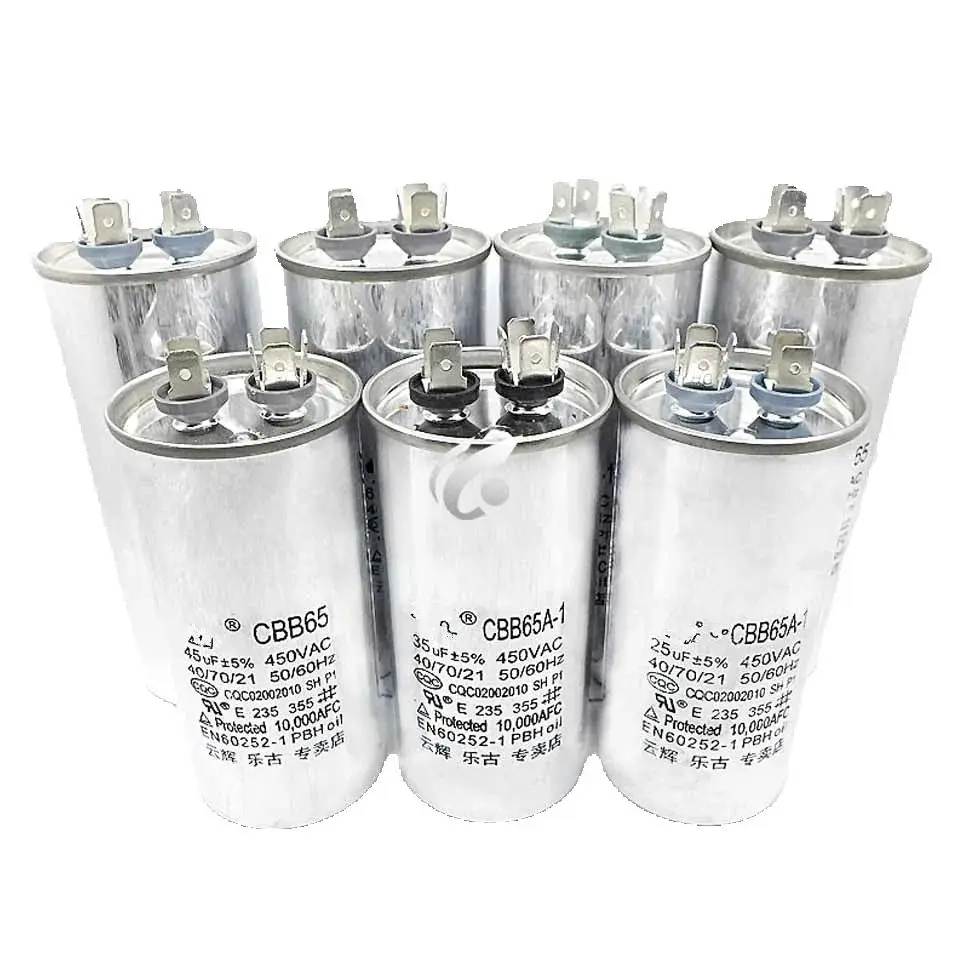 2pcs/lot new for Air conditioning capacitor CBB65A-1 CBB65 CBB65A 450VAC 20UF 30UF 35UF 50UF 650UF 80UF 70UF part