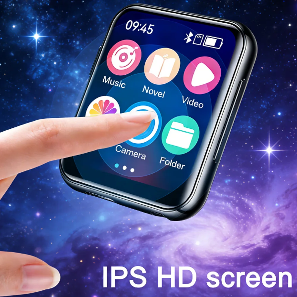 Reproductor de música MP3 completamente táctil con Bluetooth IPS HD de 2 pulgadas, calidad de sonido HiFi 5,4, 30 días de espera, reproductor de música multifuncional con vídeo