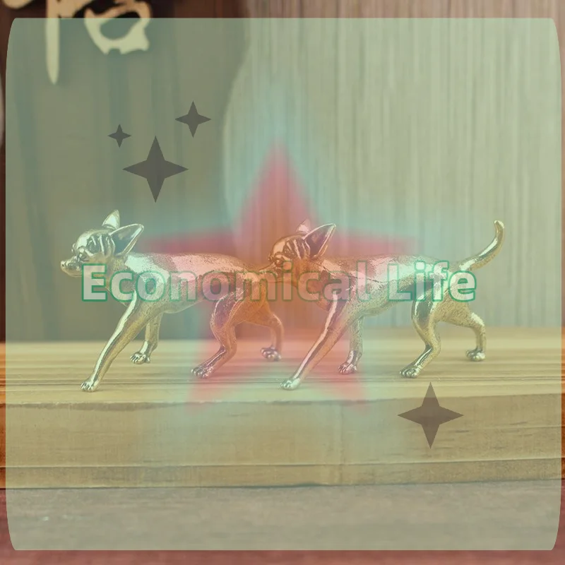 Animal Brass Table Decoration Ornaments Hairless Dog Puppy Entrance Coffee Decoration Hairless Dog Animal Desktop Ornaments