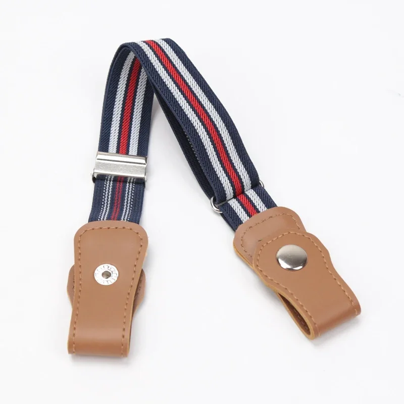 Press Buckle Style Kids Elastic Lazy Belt Versatile Jeans Belt Elastic Stretch Belt for Teen Kids Girls Adjustable Length