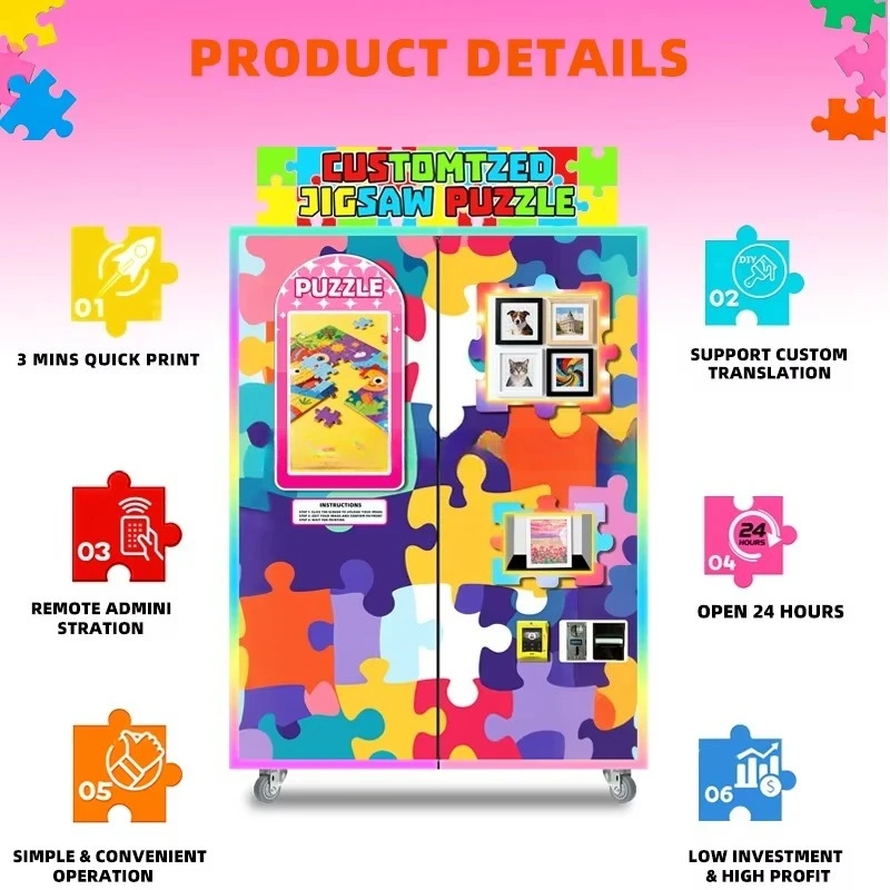 Customized 24-Hour Business Photo Puzzle Vending Machine 110V 50Hz 60Hz Electric Equipment for Amusement Park