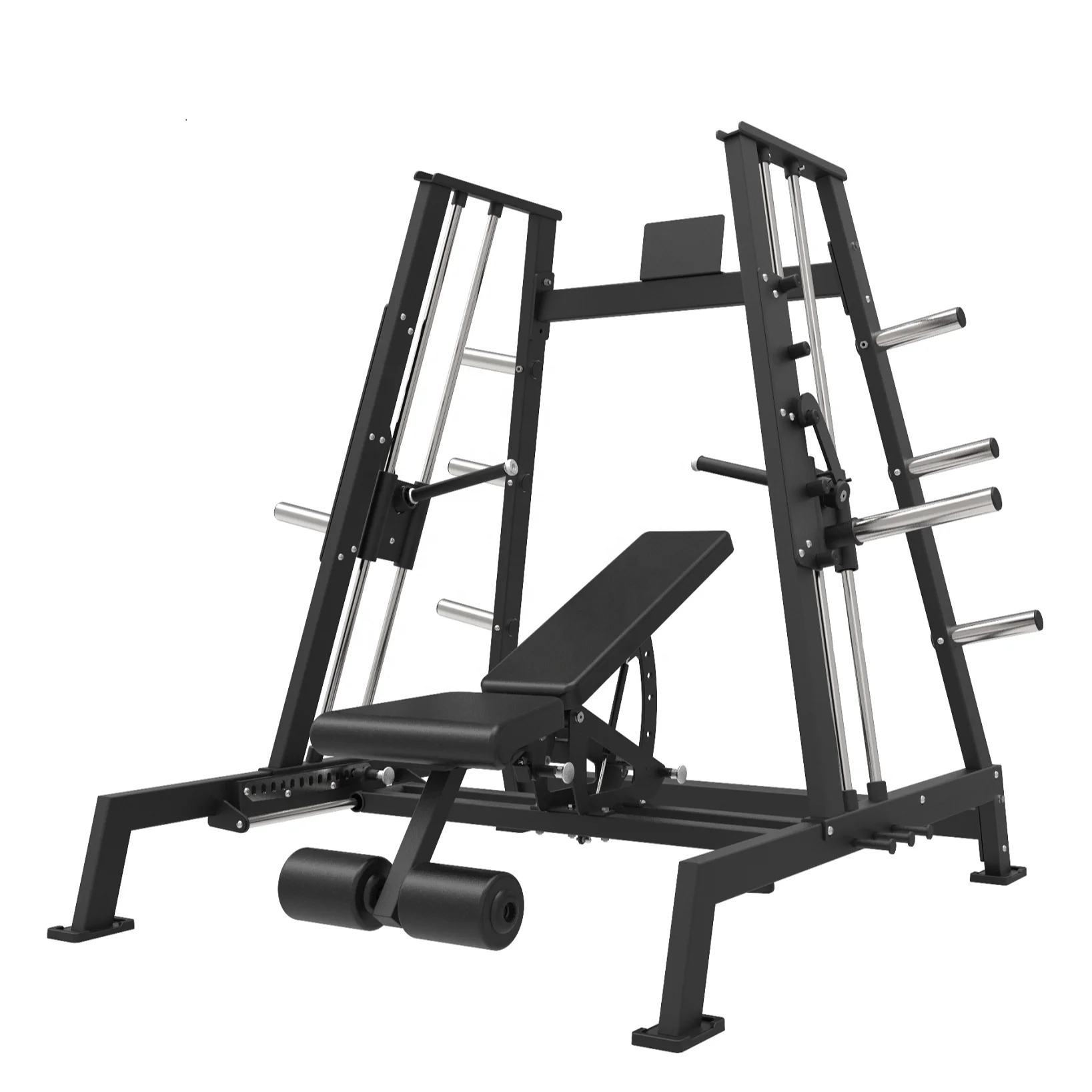 Commercial Guangdong Fitness Plate Loaded Incline Flat Bench Decline Multi Bench Power Smith Machine Dual System