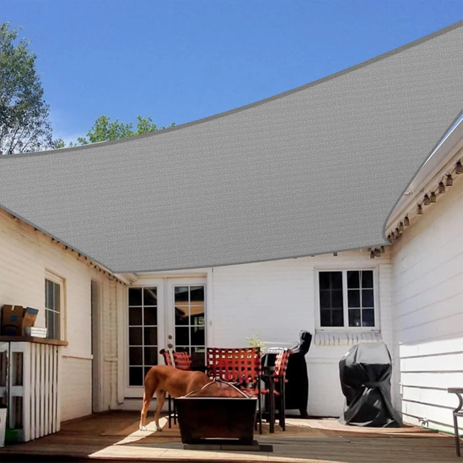 

Rectangular Sun Shade Sail Outdoor Covering Cloth for Deck Backyard UV Block Breathable Wind-Resistant Customizable